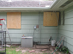 Storm windows.